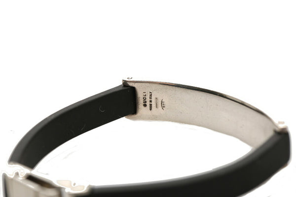 グッチ ブレスレット シルバー ブラック シルバー925 ラバー ブレスレット レディース GUCCI 中古