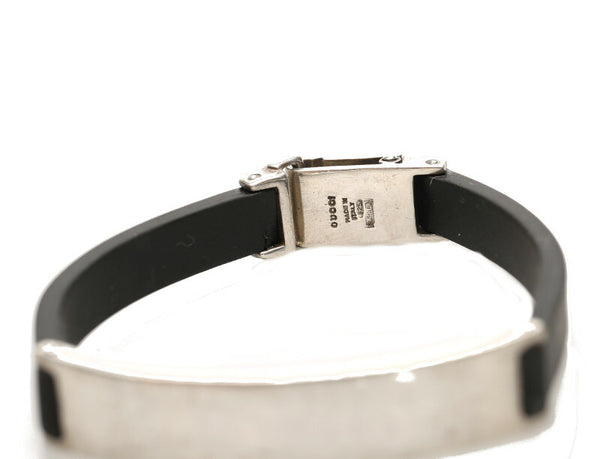 グッチ ブレスレット シルバー ブラック シルバー925 ラバー ブレスレット レディース GUCCI 中古