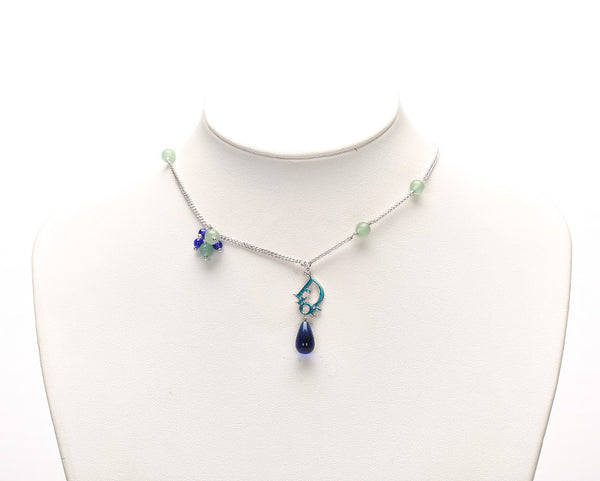 クリスチャンディオール 文字ロゴストーン付 シルバー メタル ネックレス レディース Christian Dior 中古