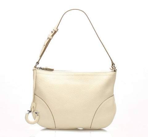 ガンチーニ AU/21 DO35 ホワイト  レザー ショルダーバッグ レディース 中古