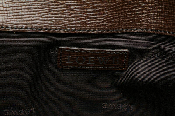 ロエベ ブラウン レザー 肩掛け ショルダーバッグ レディース LOEWE 中古
