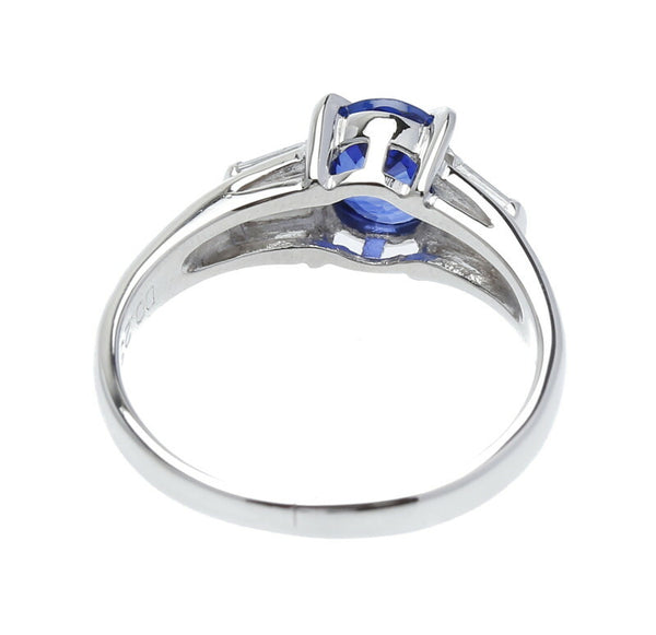 Pt900 プラチナ サファイア1.01ct ダイヤ0.23ct リング 指輪 レディース 12.5号 中古