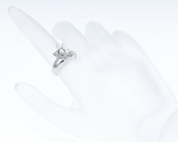 Pt900 プラチナ マーキス ダイヤ0.57ct ダイヤ リング 指輪 レディース 11号 中古