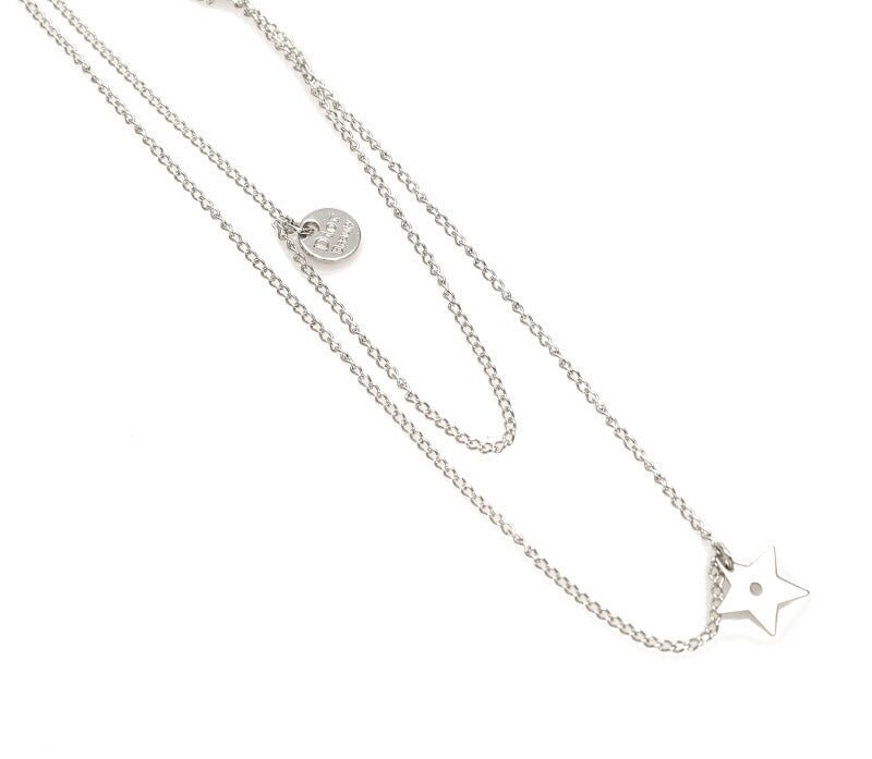 クリスチャンディオール シルバー メタル ロゴリボン　ラリアット風 ネックレス レディース Christian Dior 中古