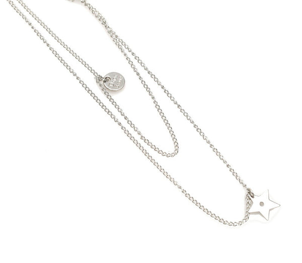 クリスチャンディオール シルバー メタル ロゴリボン　ラリアット風 ネックレス レディース Christian Dior 中古