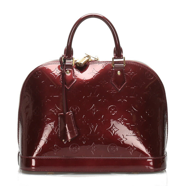ルイ ヴィトン モグラム ヴェルニ アルマPM M91611 パープル  パテントレザー ハンドバッグ レディース LOUIS VUITTON 中古