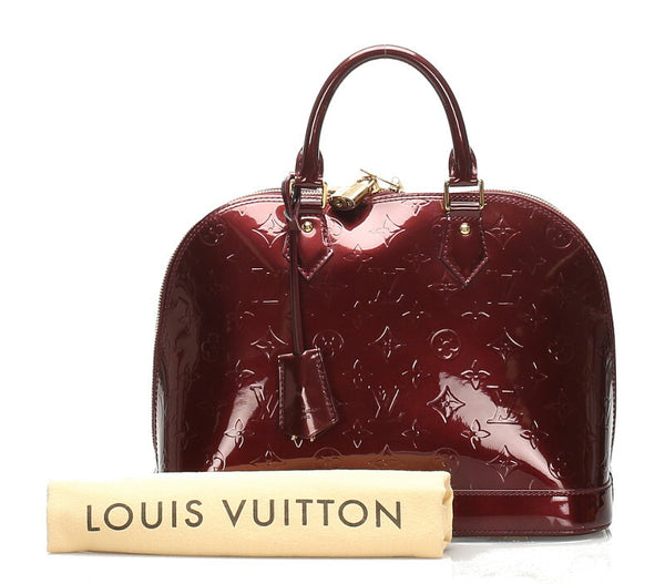 ルイ ヴィトン モグラム ヴェルニ アルマPM M91611 パープル  パテントレザー ハンドバッグ レディース LOUIS VUITTON 中古