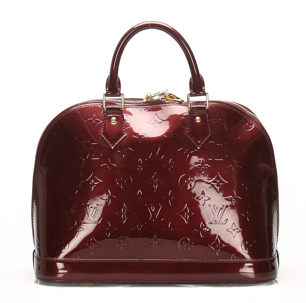 ルイ ヴィトン モグラム ヴェルニ アルマPM M91611 パープル  パテントレザー ハンドバッグ レディース LOUIS VUITTON 中古