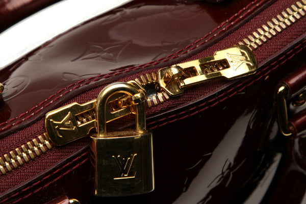 ルイ ヴィトン モグラム ヴェルニ アルマPM M91611 パープル  パテントレザー ハンドバッグ レディース LOUIS VUITTON 中古