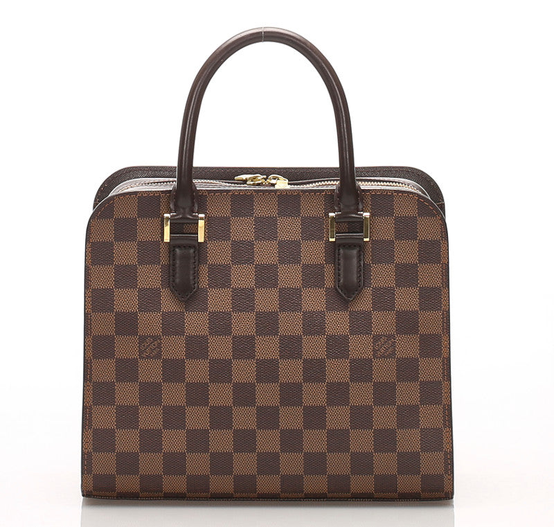 ルイ ヴィトン ダミエ トリアナ N51155 ブラウン PVC レザー ハンドバッグ レディース LOUIS VUITTON 中古