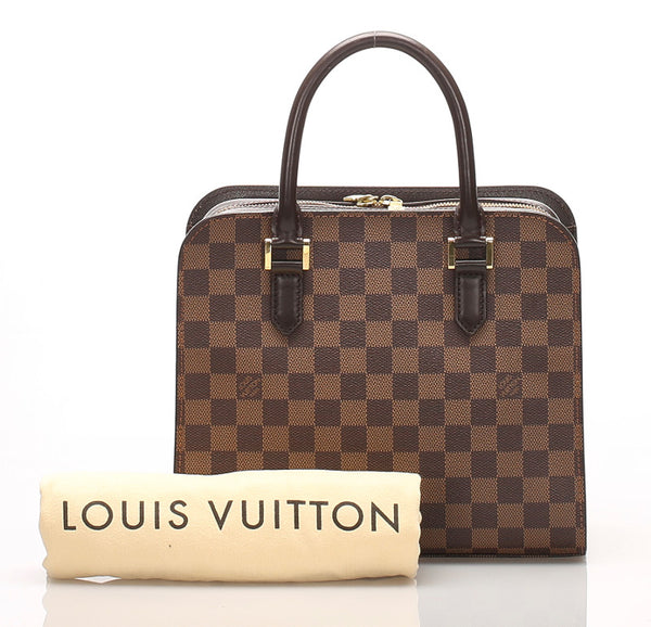 ルイ ヴィトン ダミエ トリアナ N51155 ブラウン PVC レザー ハンドバッグ レディース LOUIS VUITTON 中古