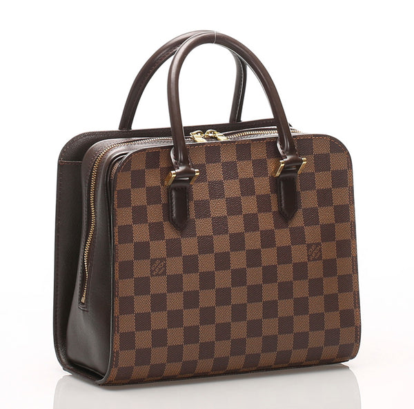ルイ ヴィトン ダミエ トリアナ N51155 ブラウン PVC レザー ハンドバッグ レディース LOUIS VUITTON 中古