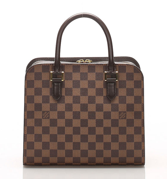 ルイ ヴィトン ダミエ トリアナ N51155 ブラウン PVC レザー ハンドバッグ レディース LOUIS VUITTON 中古