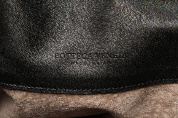 ボッテガヴェネタ イントレチャート ブラック レザー トートバッグ レディース BOTTEGAVENETA 中古