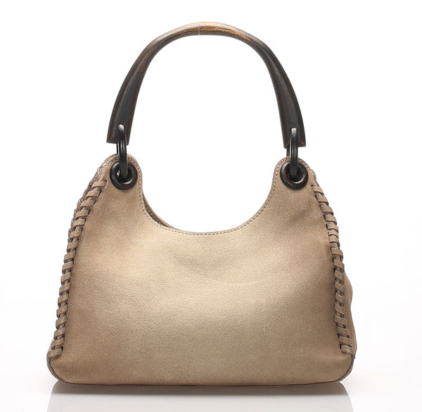 グッチ 106237 グレー スウェード ハンドバッグ レディース GUCCI 中古