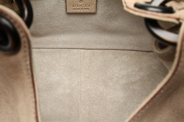 グッチ 106237 グレー スウェード ハンドバッグ レディース GUCCI 中古