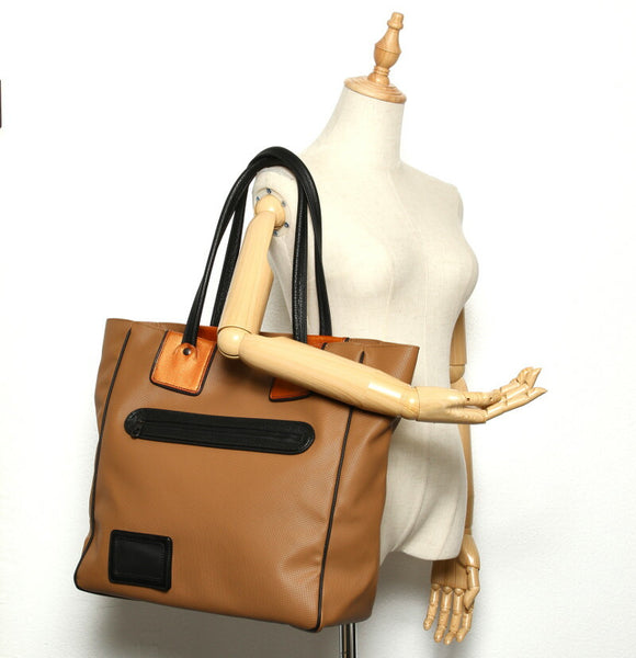 ボッテガヴェネタ ブラウン  PVC レザー トートバッグ レディース BOTTEGAVENETA 中古