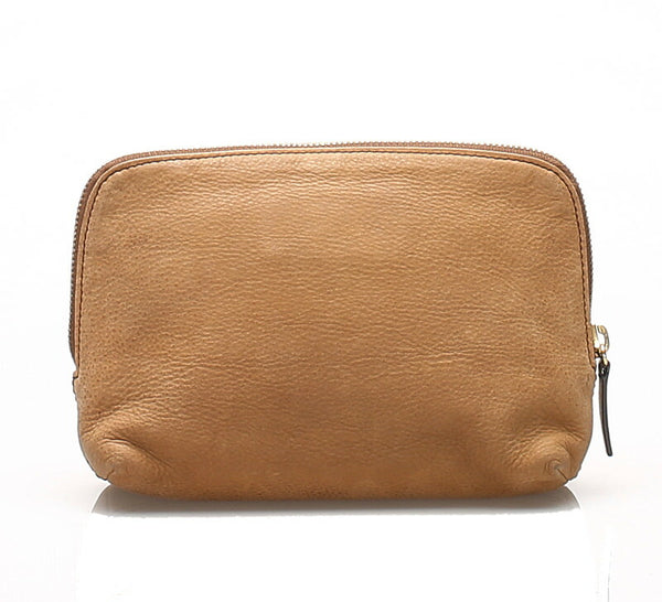 ロエベ ブラウン レザー アクセサリーポーチ レディース LOEWE 中古