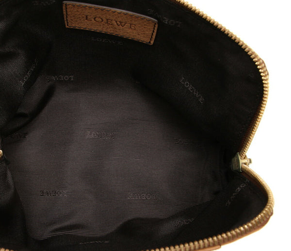 ロエベ ブラウン レザー アクセサリーポーチ レディース LOEWE 中古