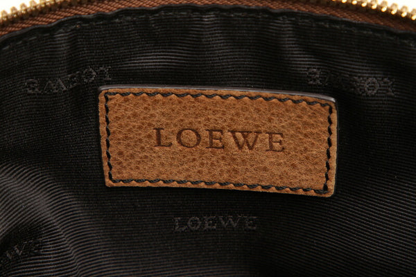 ロエベ ブラウン レザー アクセサリーポーチ レディース LOEWE 中古