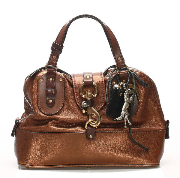 クロエ ブラウン  レザー ハンドバッグ レディース Chloe 中古