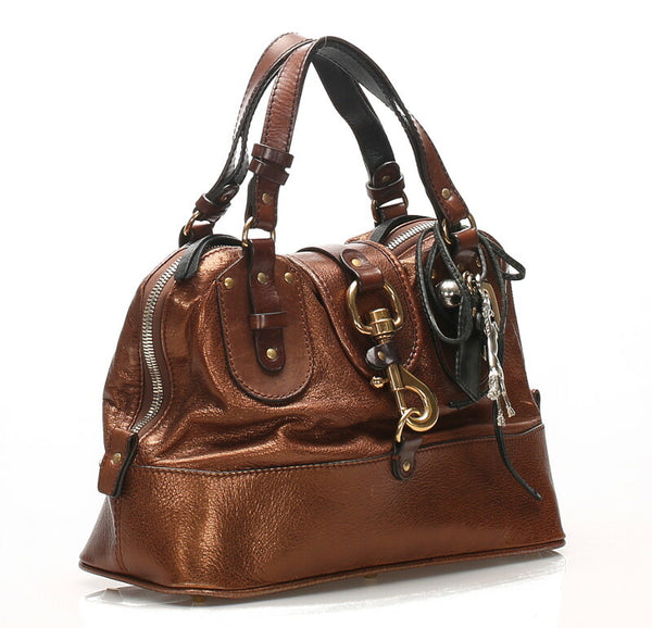 クロエ ブラウン  レザー ハンドバッグ レディース Chloe 中古