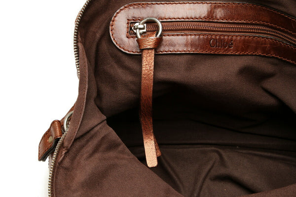 クロエ ブラウン  レザー ハンドバッグ レディース Chloe 中古