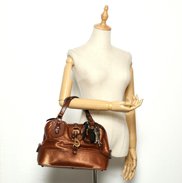 クロエ ブラウン  レザー ハンドバッグ レディース Chloe 中古