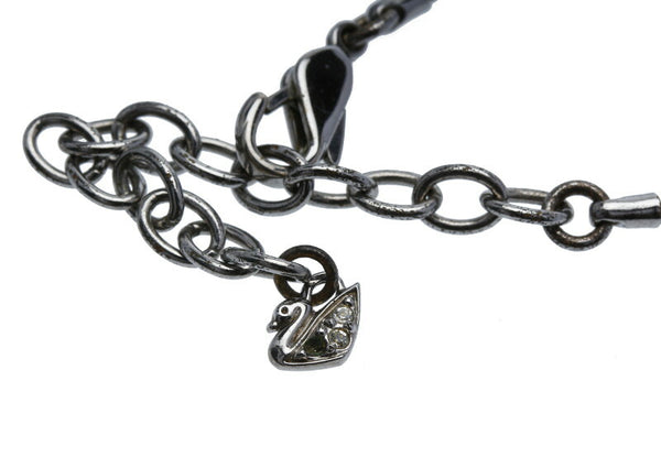 スワロフスキー シルバー ブラック メタル クロス ネックレス レディース SWAROVSKI 中古