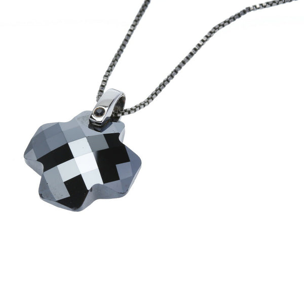 スワロフスキー シルバー ブラック メタル クロス ネックレス レディース SWAROVSKI 中古