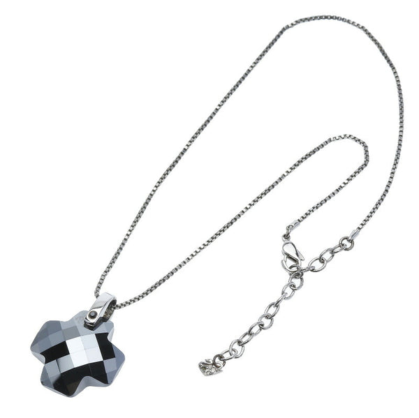 スワロフスキー シルバー ブラック メタル クロス ネックレス レディース SWAROVSKI 中古