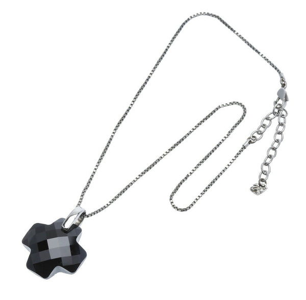 スワロフスキー シルバー ブラック メタル クロス ネックレス レディース SWAROVSKI 中古
