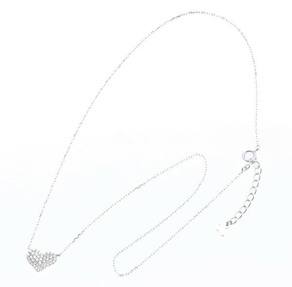 サマンサタバサ K18WG ホワイトゴールド ダイヤ0.22ct ハート ネックレス レディース Samantha Thavasa 中古