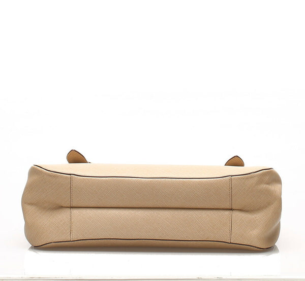 ガンチーニ サフィアーノ AB-21 5322 ベージュ レザー ハンドバッグ レディース 中古