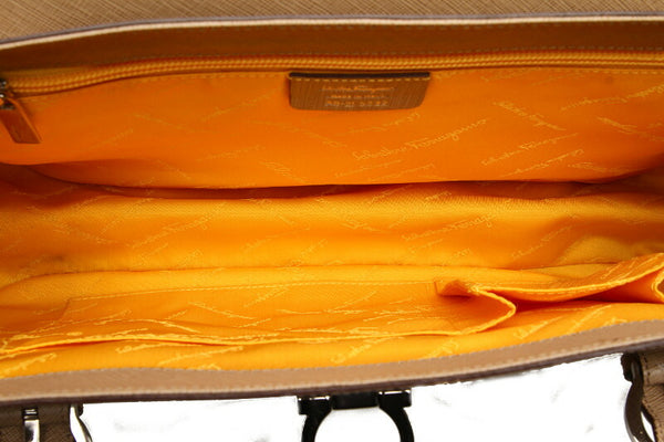 ガンチーニ サフィアーノ AB-21 5322 ベージュ レザー ハンドバッグ レディース 中古