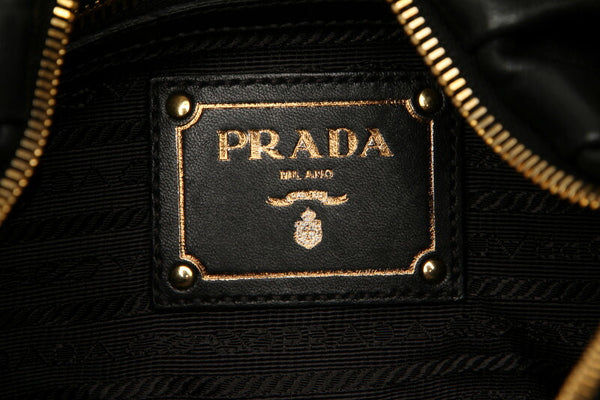 プラダ チェーン ネイビー レザー ショルダーバッグ レディース PRADA 中古