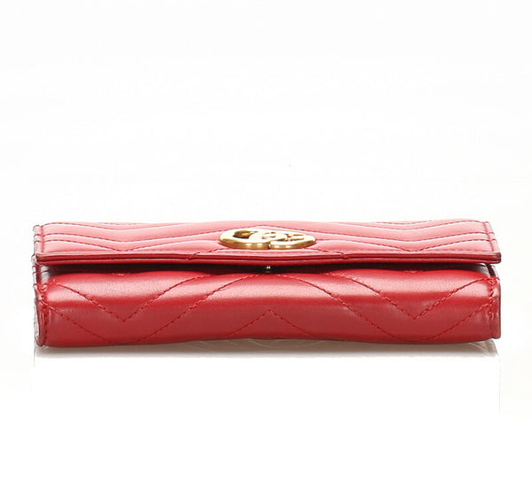 グッチ GGマーモント 443436 レッド 赤 レザー 長財布 レディース GUCCI 中古