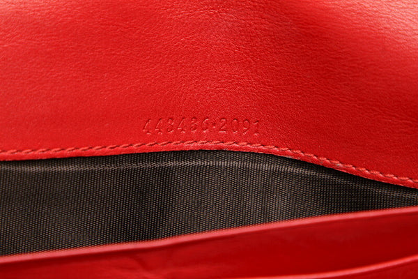 グッチ GGマーモント 443436 レッド 赤 レザー 長財布 レディース GUCCI 中古