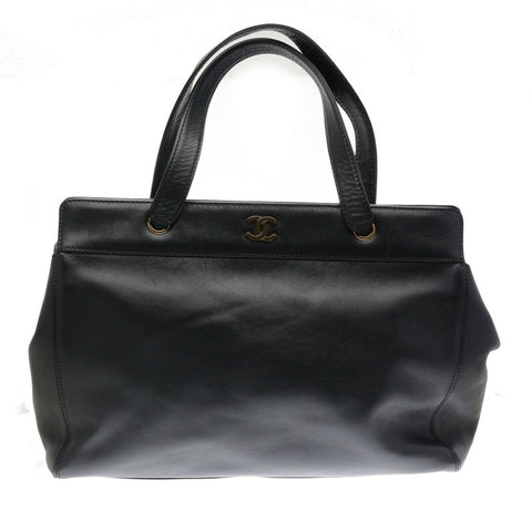 シャネル ブラック レザー ハンドバッグ ショルダーバッグ 2WAY レディース CHANEL 中古
