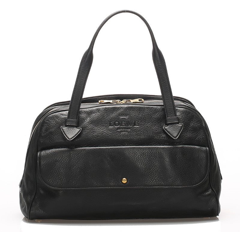ロエベ ヘリテージ ブラック  レザー ショルダーバッグ レディース LOEWE 中古