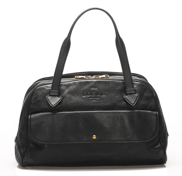 ロエベ ヘリテージ ブラック  レザー ショルダーバッグ レディース LOEWE 中古