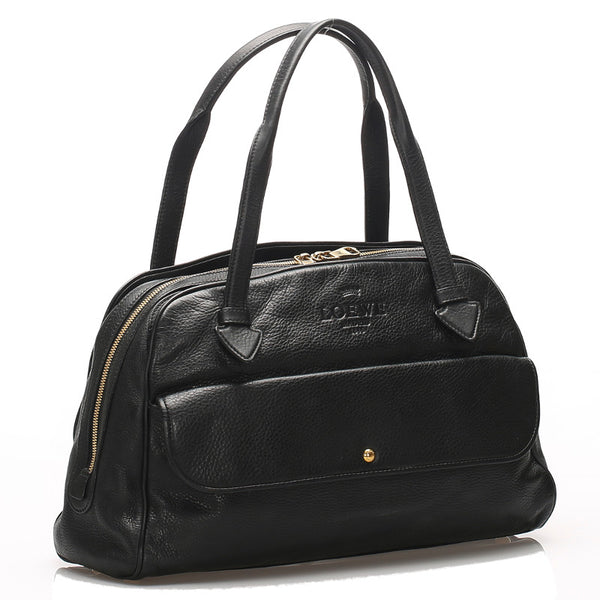 ロエベ ヘリテージ ブラック  レザー ショルダーバッグ レディース LOEWE 中古