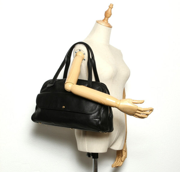 ロエベ ヘリテージ ブラック  レザー ショルダーバッグ レディース LOEWE 中古