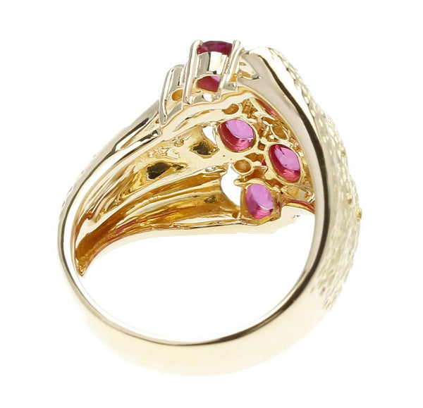 K18YG イエローゴールド ルビー1.26ct ダイヤ0.20ct リング 指輪 レディース 12号 中古