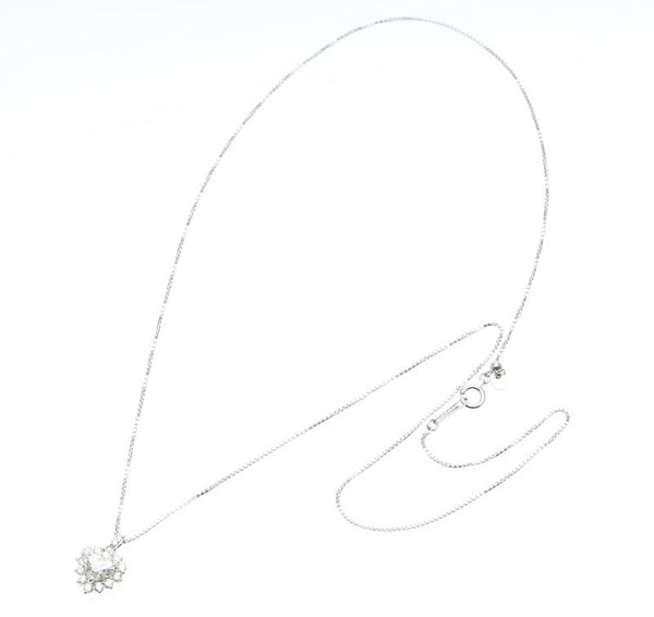 Pt900 プラチナ Pt850 プラチナ ダイヤ0.545ct ダイヤ0.30ct ネックレス レディース 中古