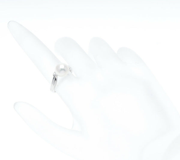 Pt900 プラチナ パール8mm ダイヤ0.02ct リング 指輪 レディース 8.5号 中古