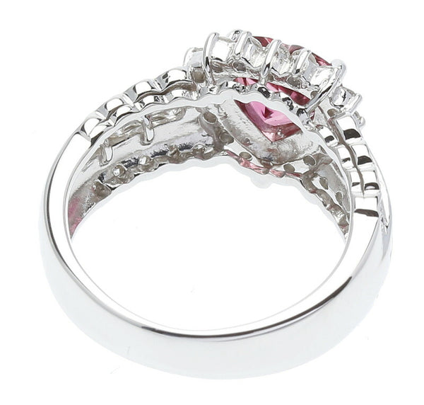 Pt900 プラチナ ピンクトルマリン1.20ct ダイヤ0.70ct リング 指輪 レディース 12号 中古