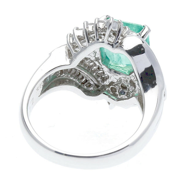 Pt900 プラチナ エメラルド2.04ct ダイヤ0.80ct リング 指輪 レディース 12号 中古
