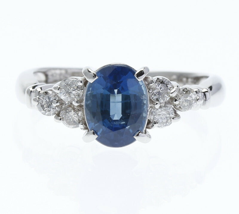 Pt900 プラチナ サファイア1.95ct ダイヤ0.32ct リング 指輪 レディース 11.5号 中古