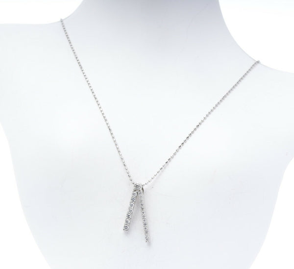 Pt950 プラチナ Pt900 プラチナ ダイヤ0.25ct ネックレス レディース 中古